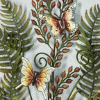 Fern Leaf Metal Wall Sculpture (Earth Tones, Round Design)
