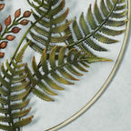 Fern Leaf Metal Wall Sculpture (Earth Tones, Round Design)