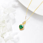 Sterling Silver Gold-Plated Emerald Heart Infinity Necklace