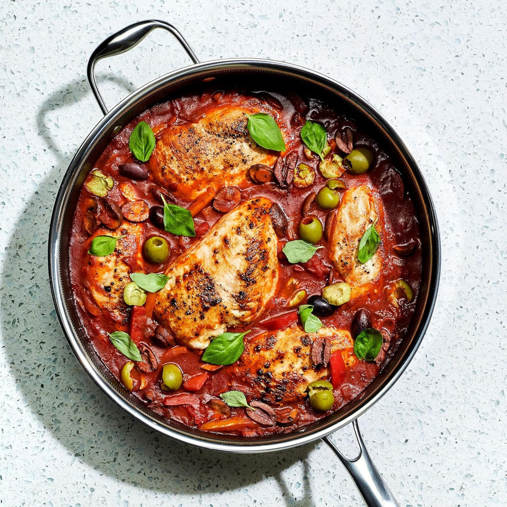 HexClad 5.5-Qt Hybrid Nonstick Deep Sauté Pan with Lid