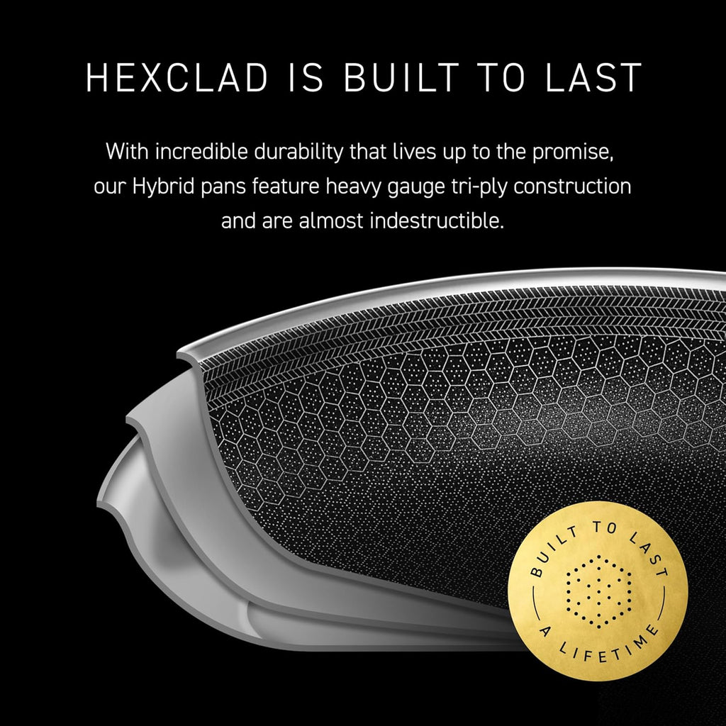 HexClad 5.5-Qt Hybrid Nonstick Deep Sauté Pan with Lid