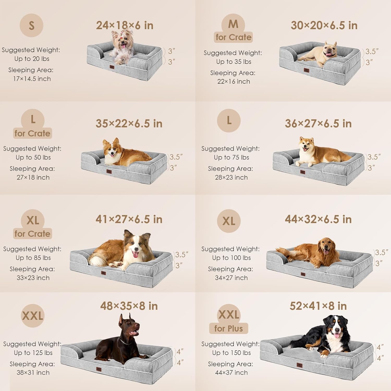 HEYCIGA Orthopedic Dog Bed XL – Waterproof, 44”×32”