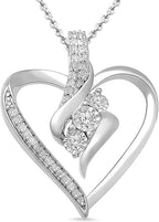Amazon Essentials Diamond 3-Stone Pendant Necklace, 1/4 CTTW, 18" Chain
