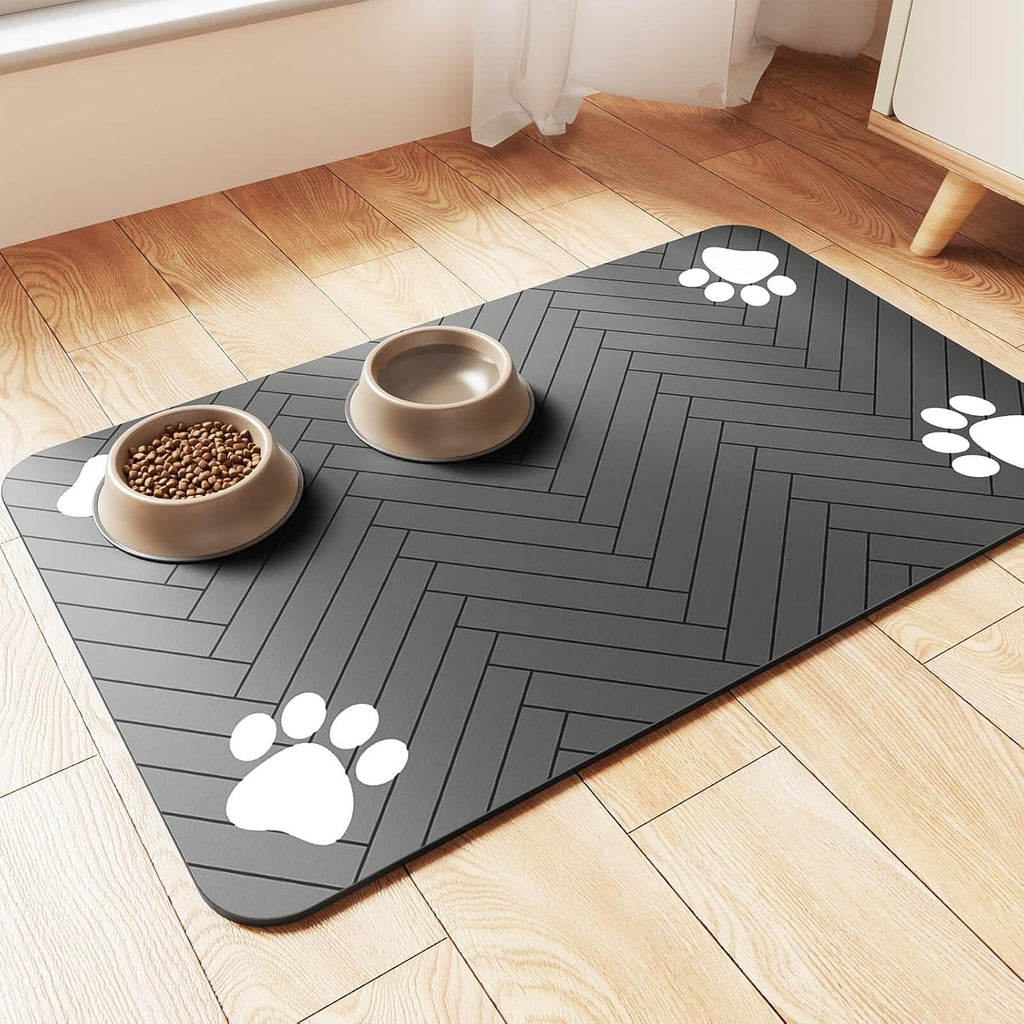 Absorbent Pet Feeding Mat with Waterproof Backing (20”×12”)