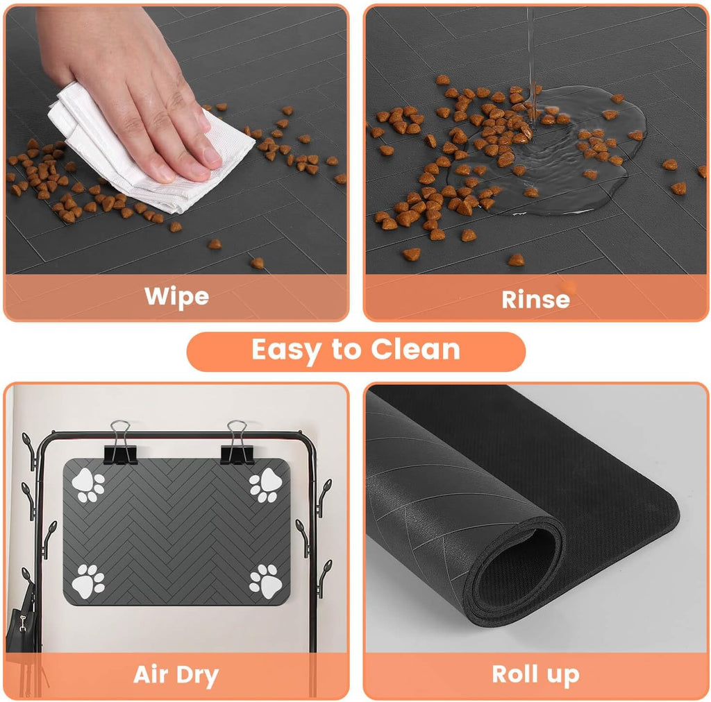 Absorbent Pet Feeding Mat with Waterproof Backing (20”×12”)
