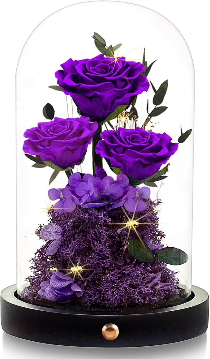 Purple Rose Gift for Her | Romantic Gift for Wife, Girlfriend, or Mom