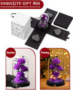 Purple Rose Gift for Her | Romantic Gift for Wife, Girlfriend, or Mom