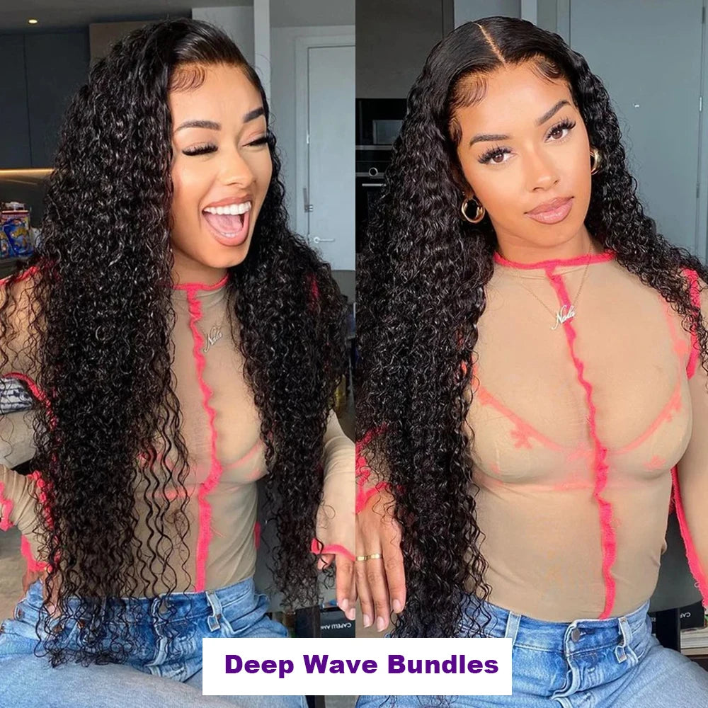 Burmese Curly Hair Bundles with Closure 4x4 13x4 Frontal Deep Wave Bundles Virgin Human Hair Vietnamese Raw Human Hair Extension