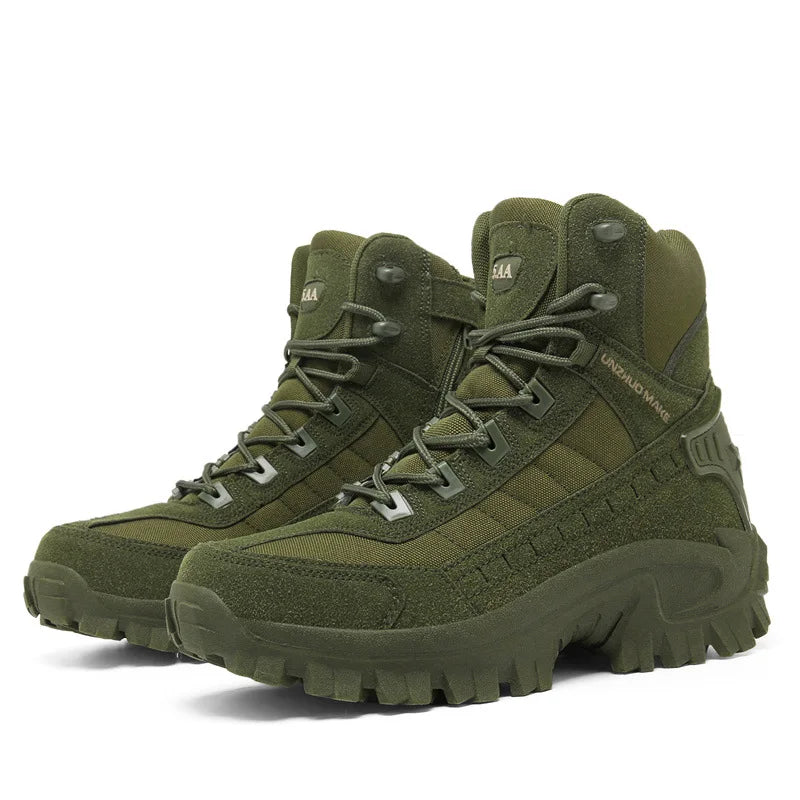 Men's Large Size Outdoor Training Camping Tactical Boots Anti-slip Wear-resistant Mountain Climbing Military Boots Breathable...