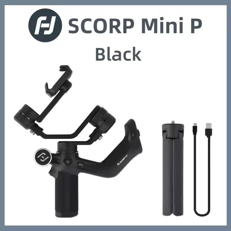 FeiyuTech Scorp Mini-P Kit 3 Axis Smartphone Gimbal, AI Tracker, Fill Light, for iPhone 16 Pro Max and Android Stabilizer