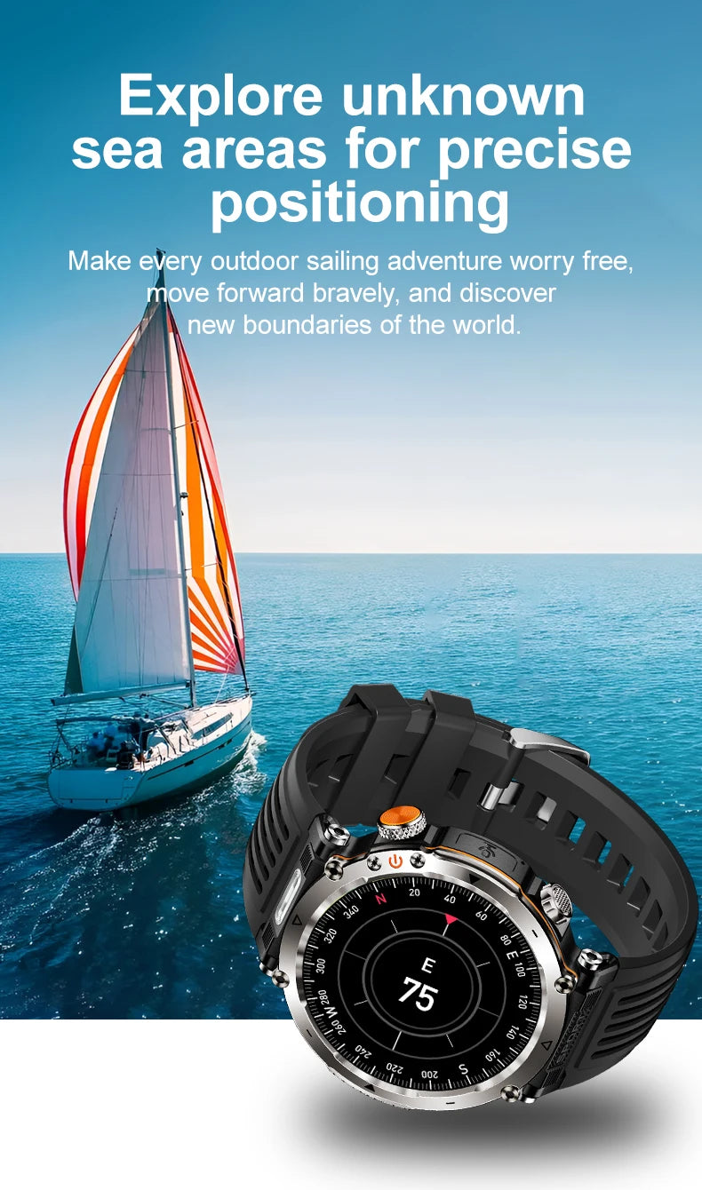 LIGE New Waterproof Smart Watch 600mAh Outdoor Riding Smart Clock Compass Heart Rate Flashlight Bluetooth Call Sports Smartwatch