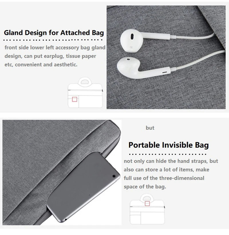 Water-Resistant Laptop Sleeve & Organizer Carrying Bag