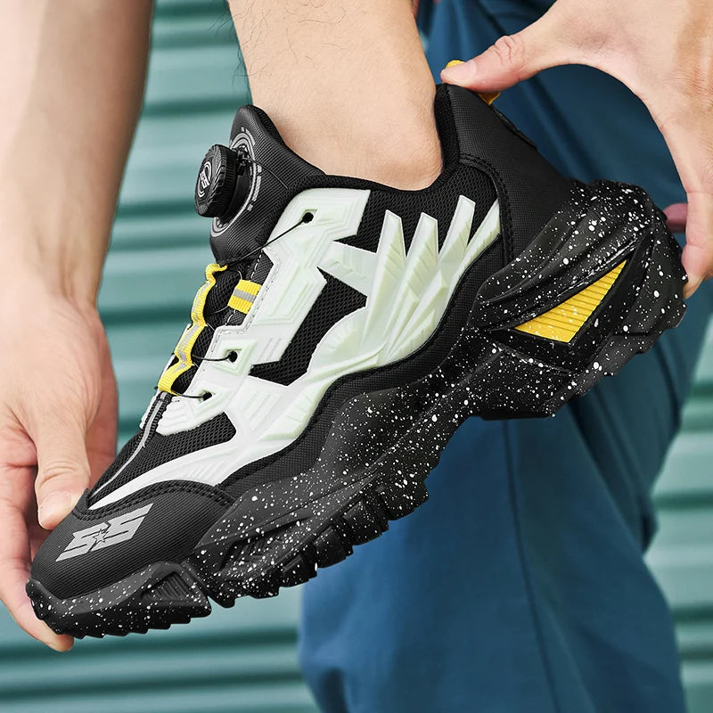 New Rotary Buckle Men's Trendy Sneakers Chunky Men Running Shoes Women Thick Bottom Jogging Footwear Couple Street Shoes