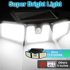 Solar Lights Outdoor 164 LED High Brightness 3 Heads 270° Wide Angle Motion Sensor IP65 Waterproof Security Lighting