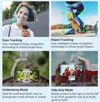 AXNEN AI Smartphone Gimbal 3-Axis Foldable Follow Focus Stabilizer with AI-Module Tripod Stand for Tiktok Vlog Video Photography