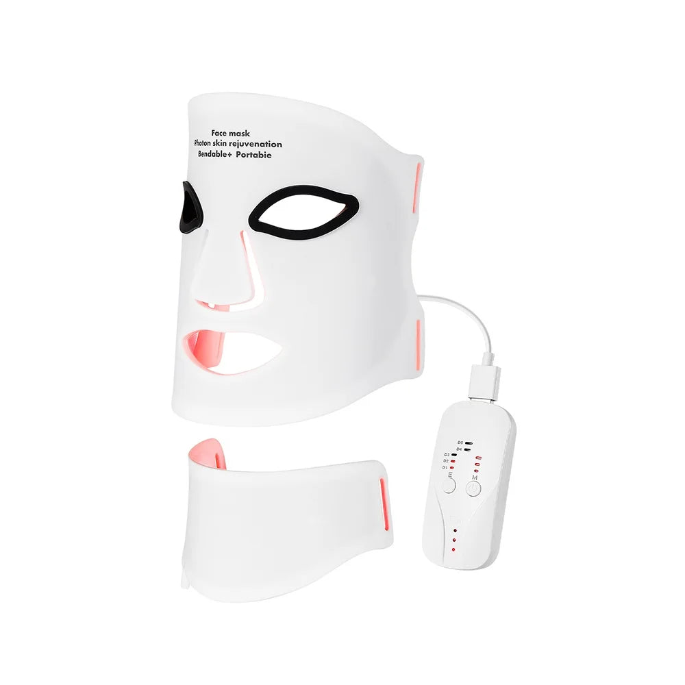 Silicone Red Light Therapy Face Mask 7 Color LED Anti Aging