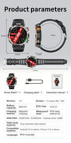 LIGE New Waterproof Smart Watch 600mAh Outdoor Riding Smart Clock Compass Heart Rate Flashlight Bluetooth Call Sports Smartwatch