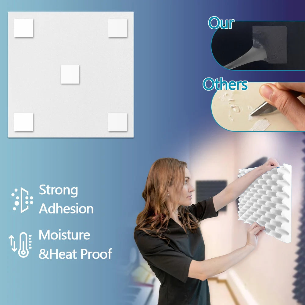 12 Pack Acoustic Wedge Foam Panels 2" x 12" x 12" Soundproofing Noise Cancelling