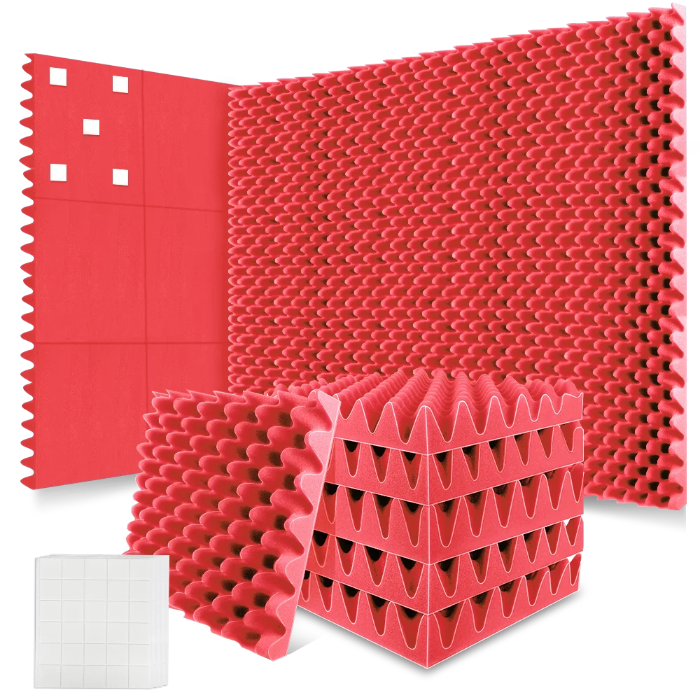 12 Pack Acoustic Wedge Foam Panels 2" x 12" x 12" Soundproofing Noise Cancelling