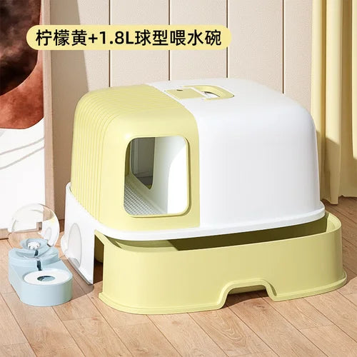 Fully Enclosed Cat Litter Box