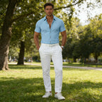 Men’s Textured Short-Sleeve Button-Up Shirt