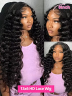 300 Density Loose Deep Wave 13x6 Hd Lace Front Human Hair Wig For Women Brazilian Curly Glueless Wigs On Clearance Sale 30 inch