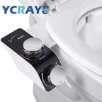 Bidet Toilet Seat Attachment Non-Electric Self-Cleaning Dual Nozzles Wash Hot Cold Mixer Water
