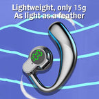 Bluetooth 5.4 Wireless Headset, Long Battery Life Hanging Ears,Start Noise Reduction Digital Display Sports Sleep Music Earring