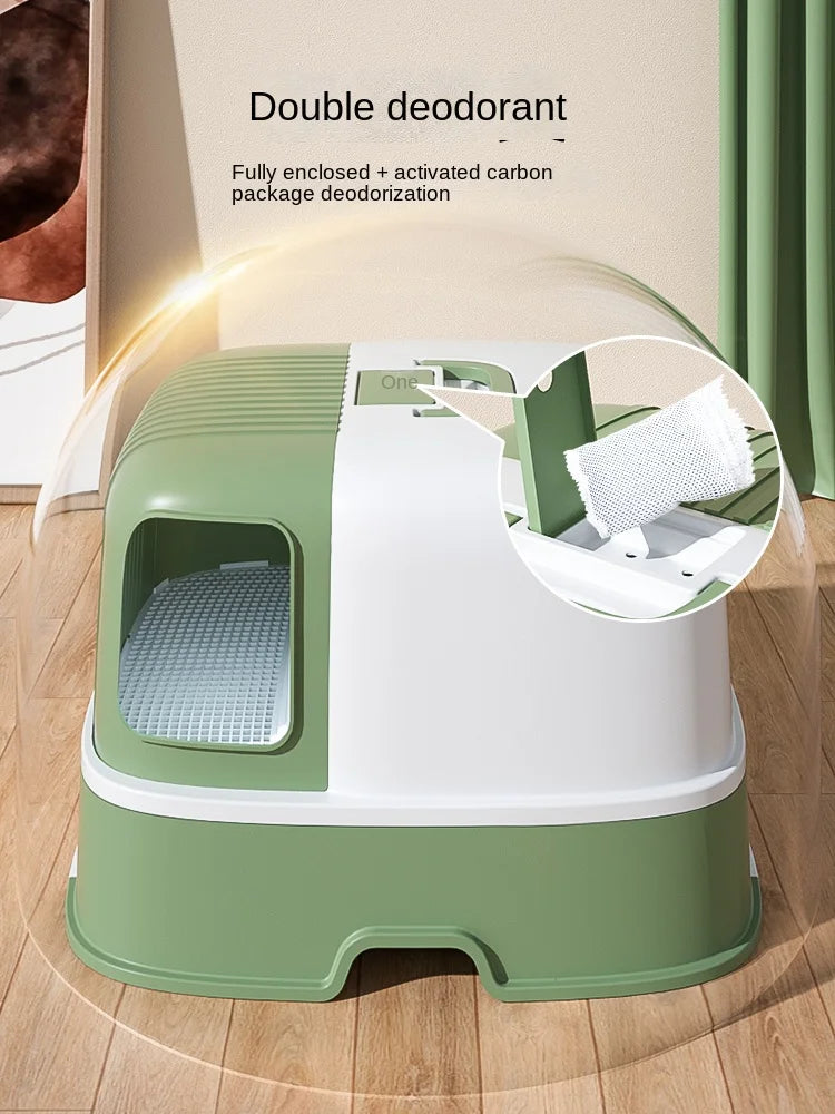 Fully Enclosed Cat Litter Box
