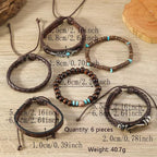 Feather Evil Eye Ethnic 5-6pc/set wood bead tree Charms bracelets Hamsa Hand Butterfly Bohemia Men Bracelets Women Jewelry