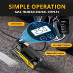 12V 150 PSI Portable Tire Inflator with Digital Gauge & LED Light