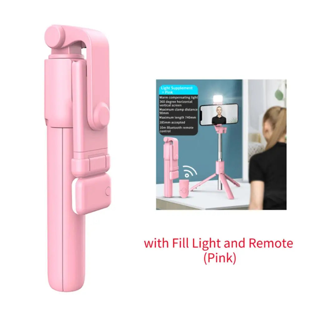 Bluetooth Selfie Stick Tripod with Remote & LED Light