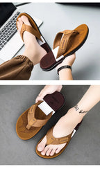 Men’s Striped EVA Flip-Flops: Summer Outdoor Sandals