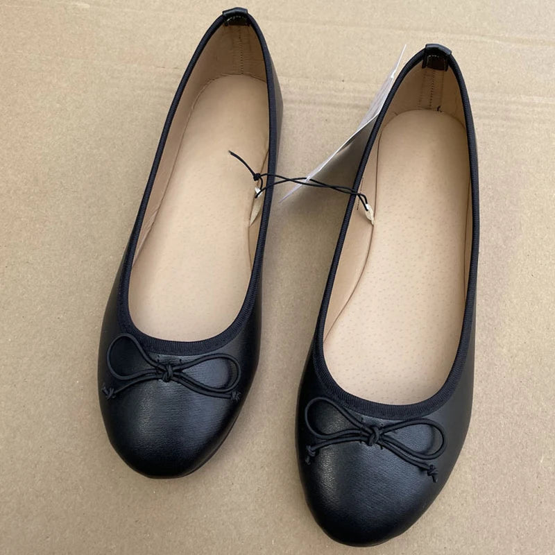 Elegant Bowknot Comfort Slip-On Ballet Flats Ladies