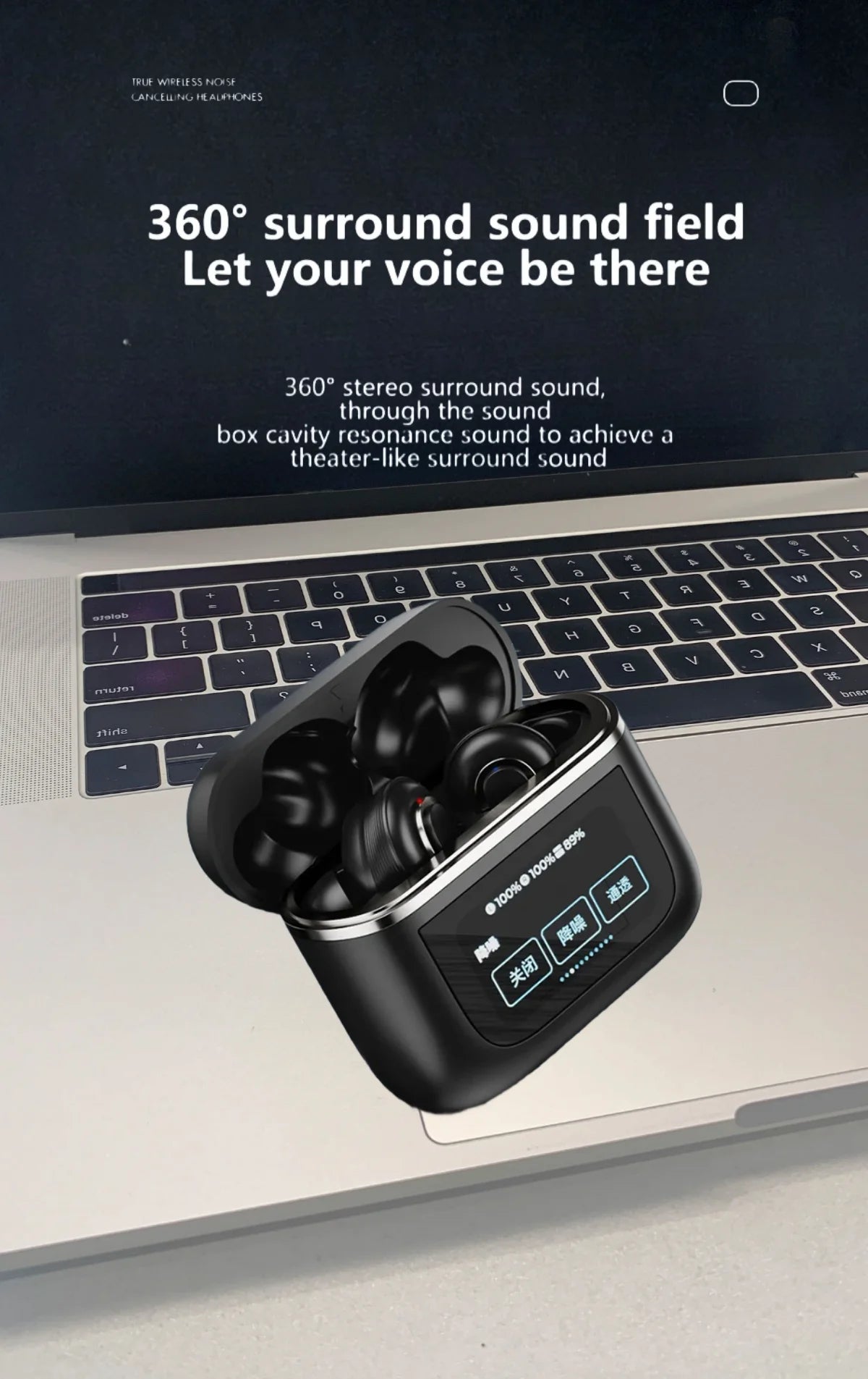2025 New Design ANC+ENC TWS V8 In-Ear Headphones Noise Cancelling Wireless Earbud Gaming Compatible Smart Phone Computers Laptop