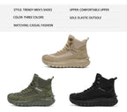 Plus Size Autumn/Winter Men's High-Top Boots - Non-Slip Thick-Soled Hiking & Work Boots