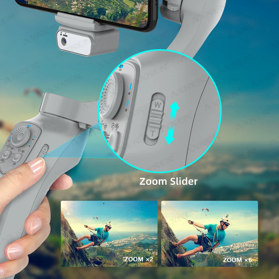 AXNEN AI Smartphone Gimbal 3-Axis Foldable Follow Focus Stabilizer with AI-Module Tripod Stand for Tiktok Vlog Video Photography