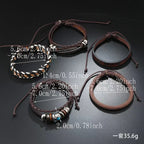Feather Evil Eye Ethnic 5-6pc/set wood bead tree Charms bracelets Hamsa Hand Butterfly Bohemia Men Bracelets Women Jewelry