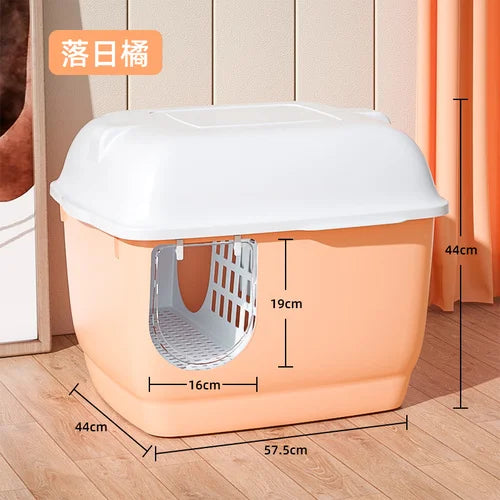 Fully Enclosed Cat Litter Box