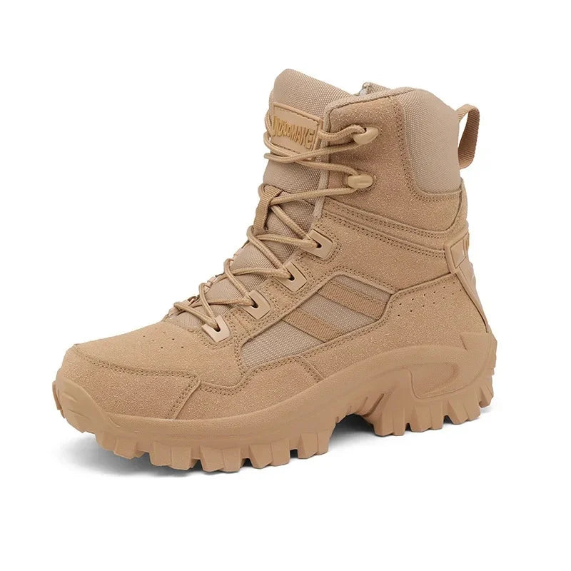 Large Size High Top Outdoor Tactical Boots for Men New Style Field Boots Anti Slip Flight Boots Mining Work Boots Shoes