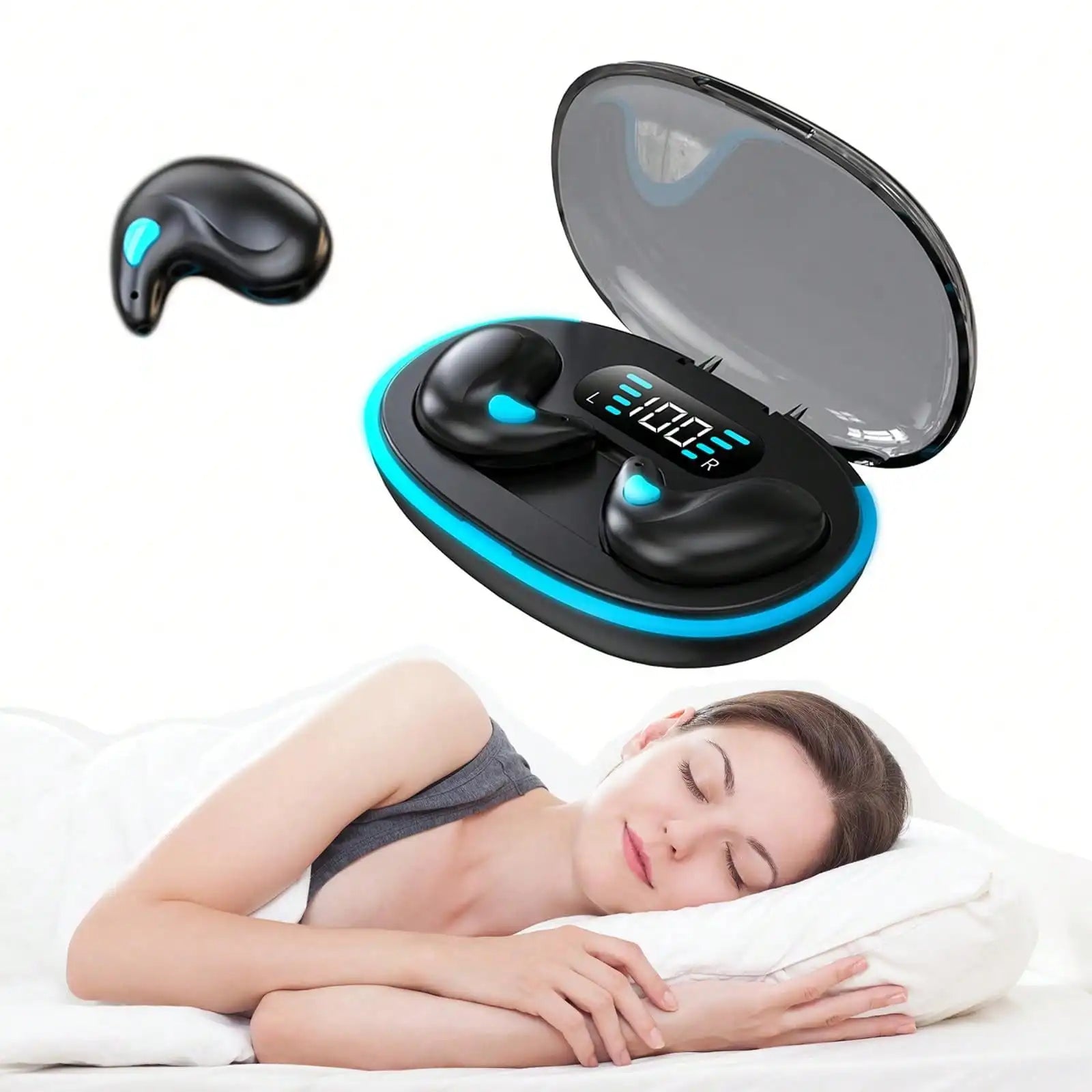 Sleeping Earbuds Wireless Mini Headphones For Work TWS Bluetooth Earphone Stereo Hidden Headsets with Mic HD Call Waterproof X55