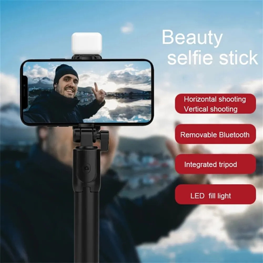 Bluetooth Selfie Stick Tripod with Remote & LED Light