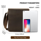 WESTAL Men Crazy Horse Leather Messenger Satchel Bag Large Capacity Leather Shoulder Bag Genuine Leather Crossbody Bag for Men