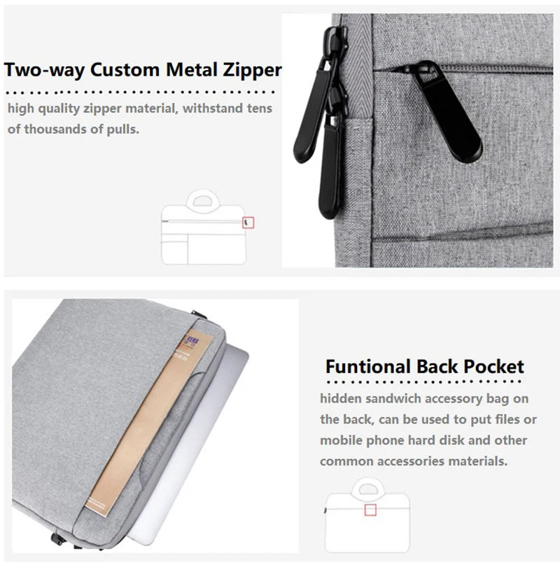 Water-Resistant Laptop Sleeve & Organizer Carrying Bag