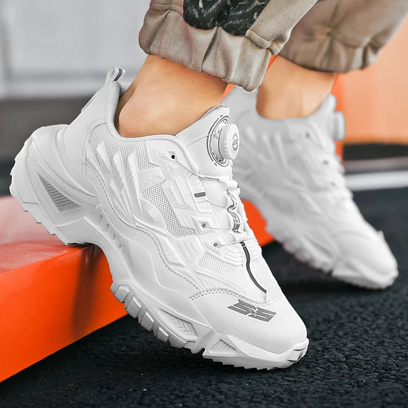 New Rotary Buckle Men's Trendy Sneakers Chunky Men Running Shoes Women Thick Bottom Jogging Footwear Couple Street Shoes