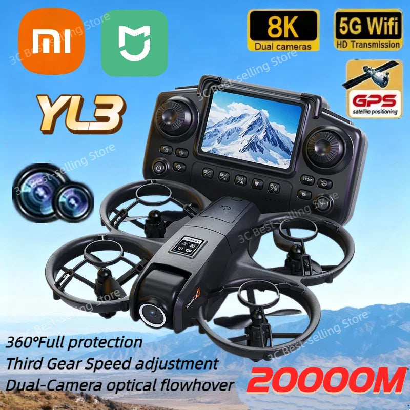 Xiaomi YT3 Drone 8k Hd 5g Gps Professional HD Aerial Photography Remote Control Aircraft Hd Dual Camera Quadcopter Toy 2026 New