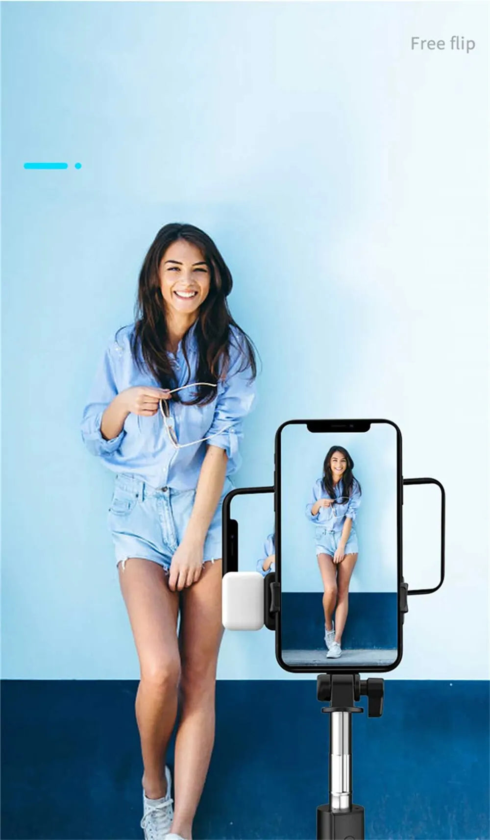 Bluetooth Selfie Stick Tripod with Remote & LED Light