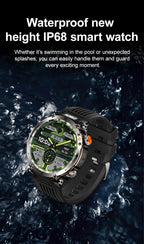 LIGE New Waterproof Smart Watch 600mAh Outdoor Riding Smart Clock Compass Heart Rate Flashlight Bluetooth Call Sports Smartwatch