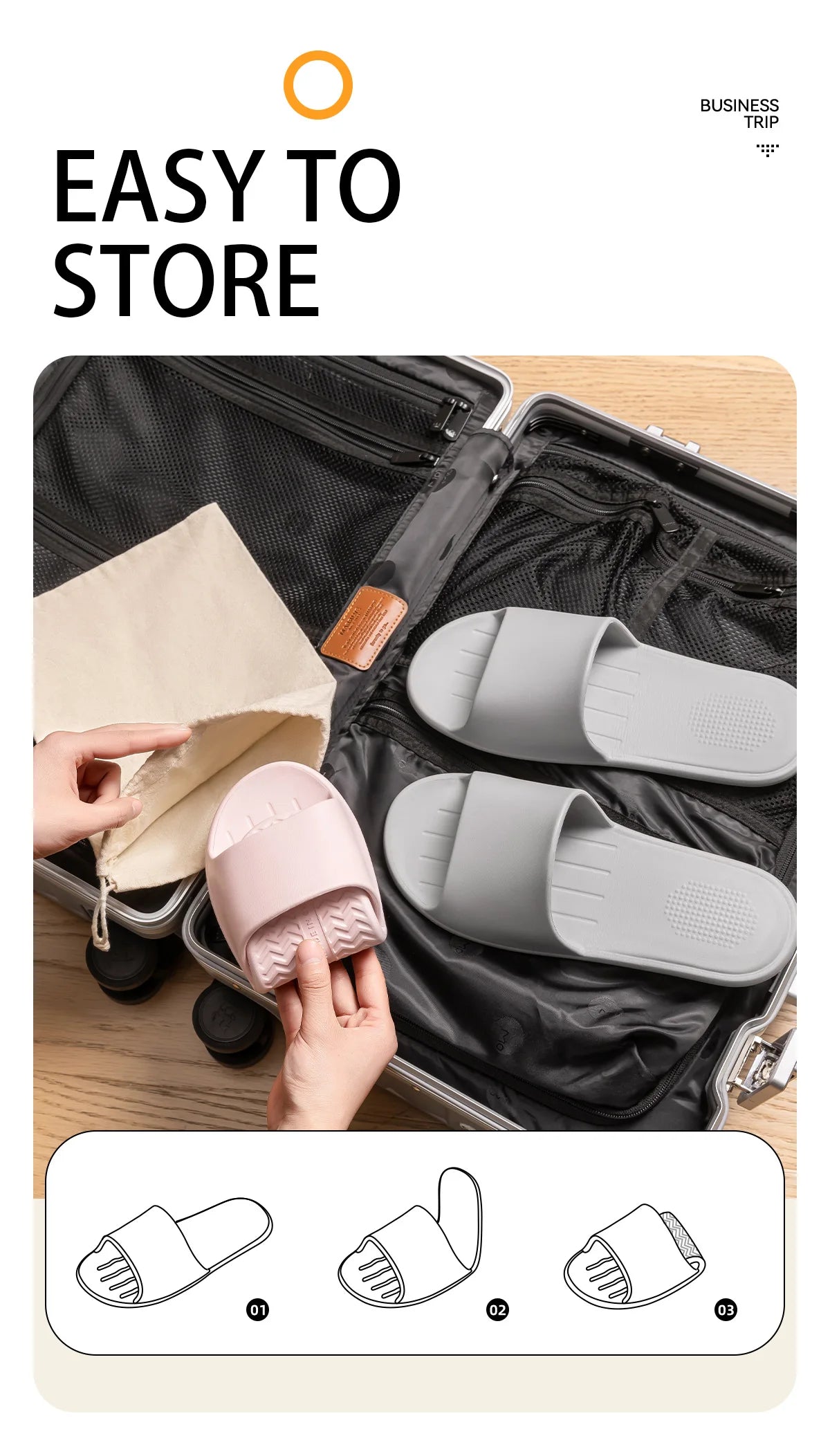 Foldable Travel Slippers: Lightweight EVA Indoor Slides