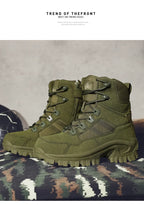 Large Size High Top Outdoor Tactical Boots for Men New Style Field Boots Anti Slip Flight Boots Mining Work Boots Shoes